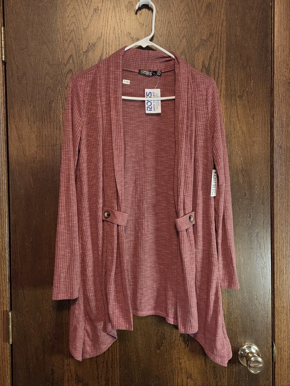 Cure Open-Front Ribbed Cardigan - Rose